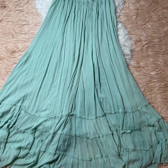 FREE PEOPLE Extratropical Smocked Halter Cutouts Back Maxi Dress Xs M L - Picture 4 of 13